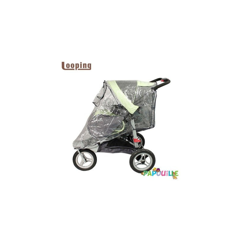 Habillage pluie pour poussette simple 3 roues avec canopy