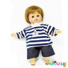 T-shirt marin et short en jeans pour poupon 40cm