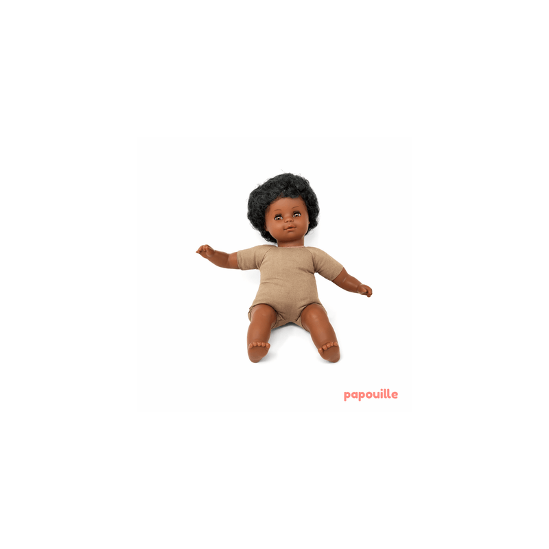 Poupon corps mou avec cheveux africain 30cm garçon