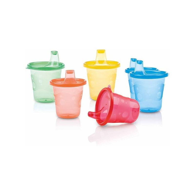 Lot de 6 gobelets 210ml avec bec nuby