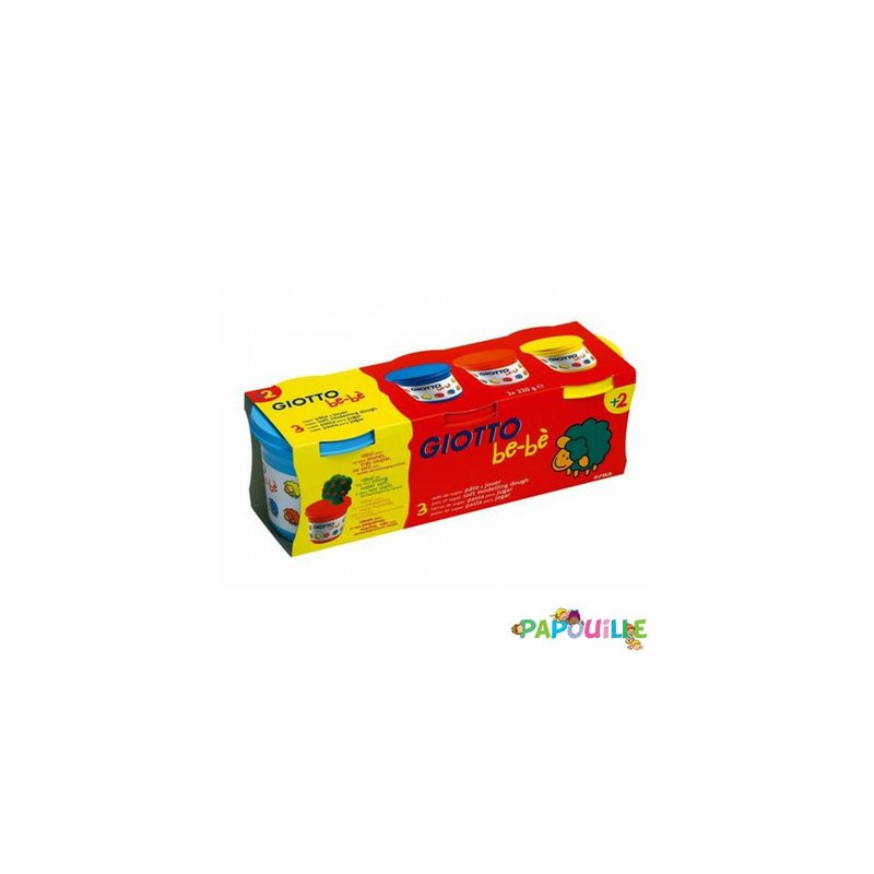 3 pates a modeler naturel BLEU ROUGE JAUNE