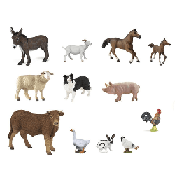 Figurines 11 animaux de la ferme (figurines papo)
