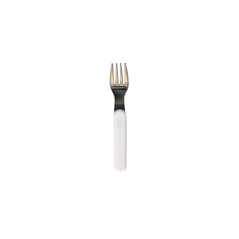 Fourchette inox manche blanc non décoré