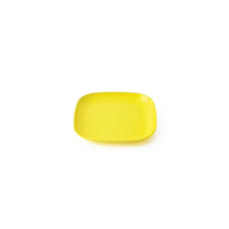 Assiette carré multi-usage mélamine jaune