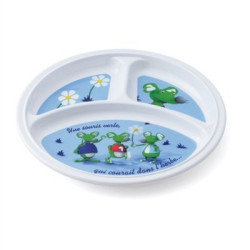 Assiette 3 compartiments mélamine souris 3d