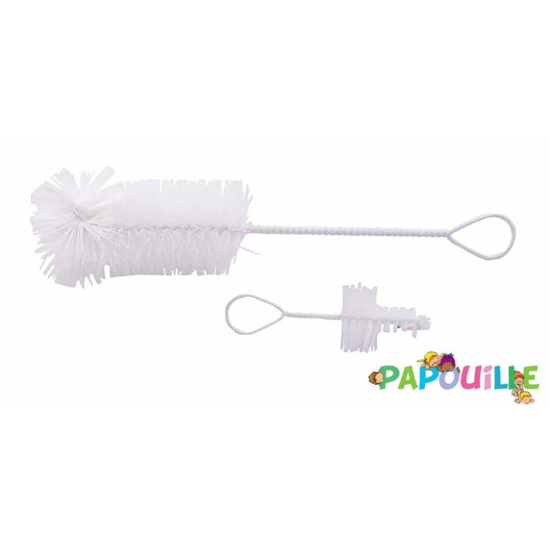 2 goupillons flexibles standards pour biberons et tétines