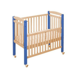 Lit crèche easy cat 120x60cm barreaux framboise
