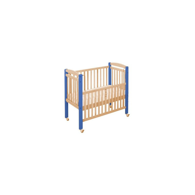 Lit crèche easy cat 120x60cm barreaux framboise