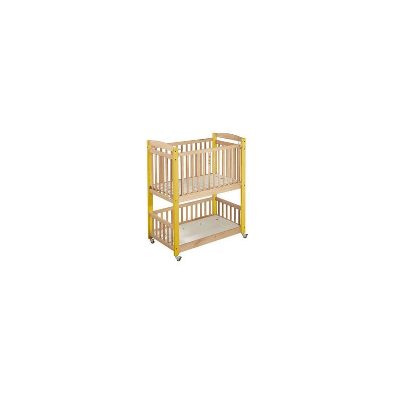 Lit en bois bébé superposé à barreaux 120x60cm framboise
