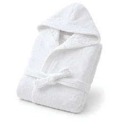 Peignoir de bain enfant à capuche blanc