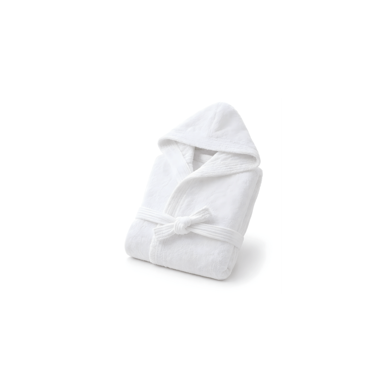 Peignoir de bain enfant à capuche blanc