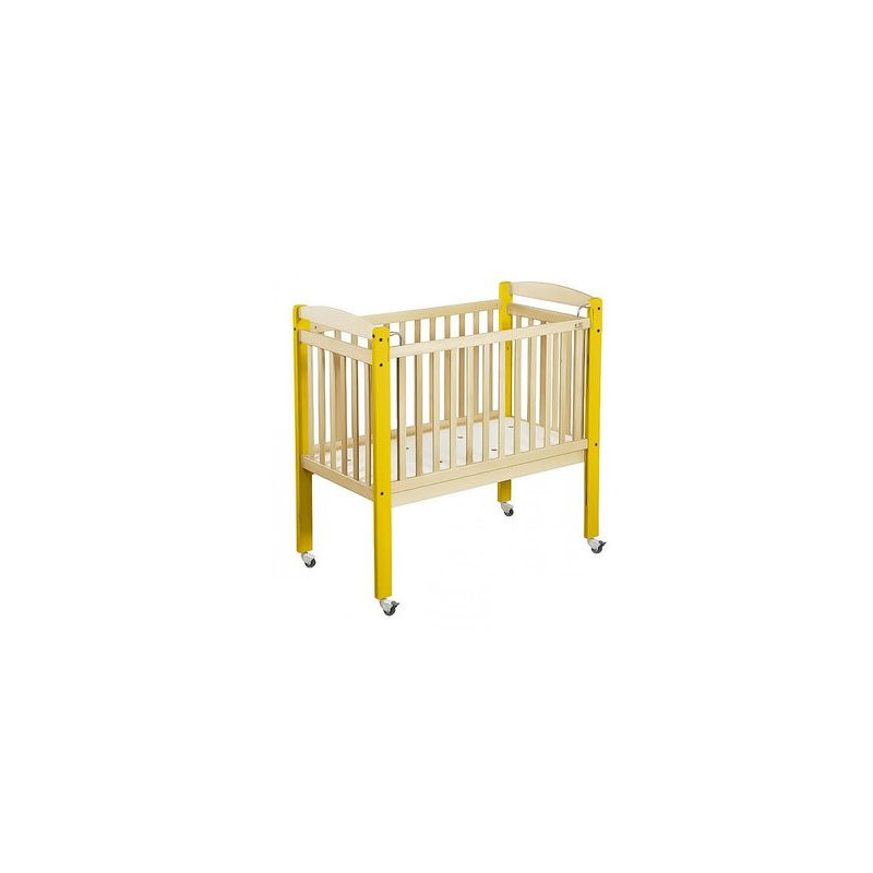 Lit crèche réglable 3 hauteurs à barreaux 120 x 60cm naturel
