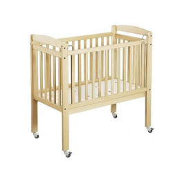 Lit crèche en bois bébé réglable 3 hauteurs à barreaux 100 x 50 naturel