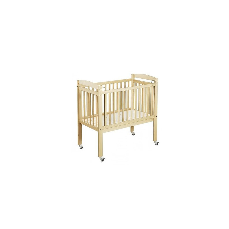 Lit crèche en bois bébé réglable 3 hauteurs à barreaux 100 x 50 naturel