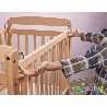 Lit crèche en bois bébé réglable 3 hauteurs à barreaux 100 x 50 naturel