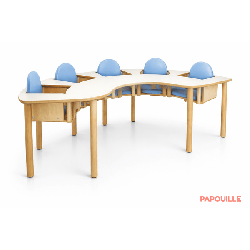 Chaise haute 5 places en bois