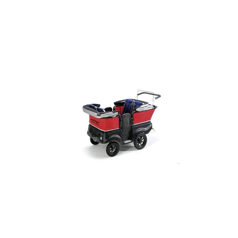 Poussette chariot quadruple kiddy bus tortue deluxe 4 places