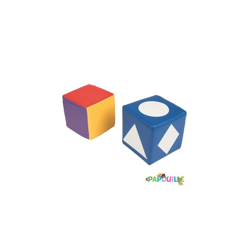 Lot de 2 cubes couleurs et formes geometriques