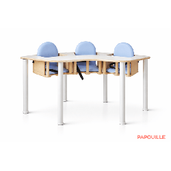 Chaise haute en bois 3 places
