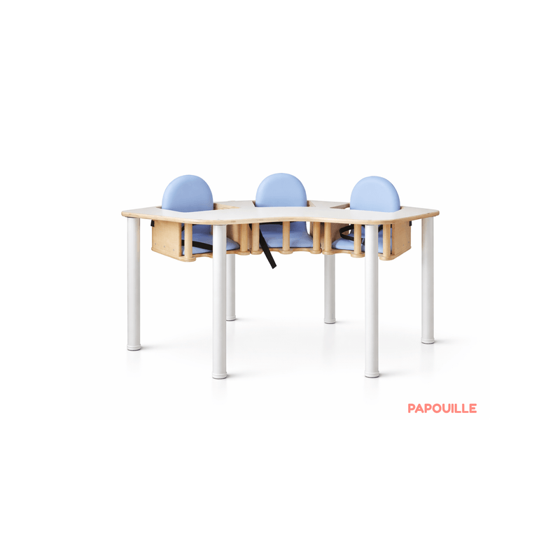 Chaise haute en bois 3 places