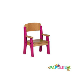 Fauteuil bébé en bois avec accoudoir t0 h.21cm vernis