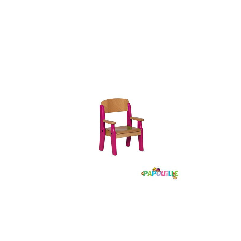 Fauteuil bébé en bois avec accoudoir t0 h.21cm vernis