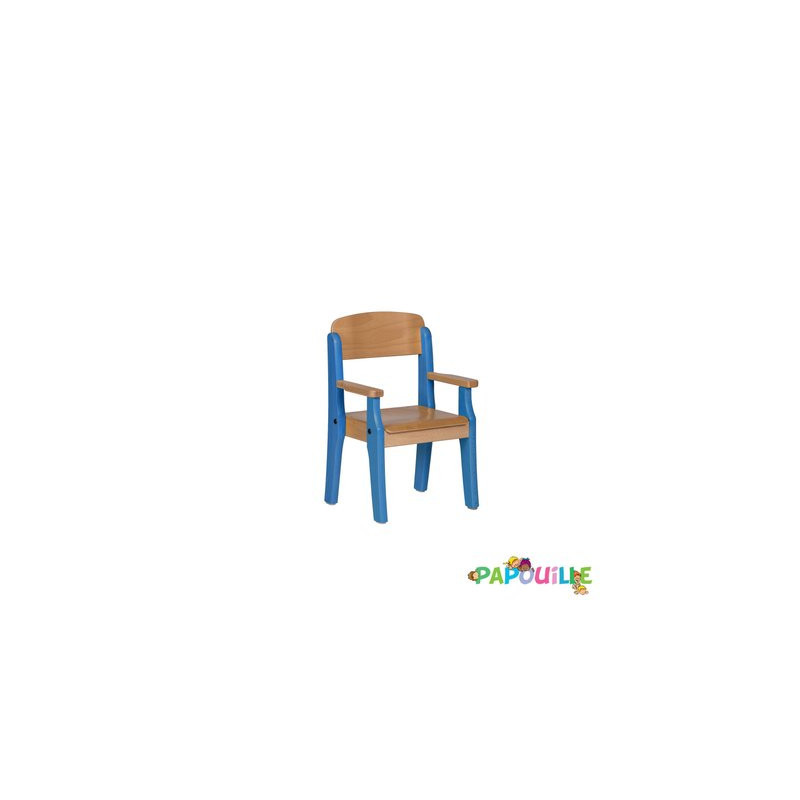 Fauteuil enfant en bois avec accoudoir t2 h.31cm vernis