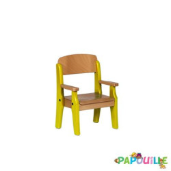 Fauteuil bébé en bois avec accoudoirs t00 h.18cm vernis