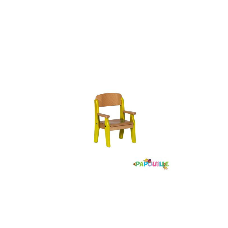 Fauteuil bébé en bois avec accoudoirs t00 h.18cm vernis