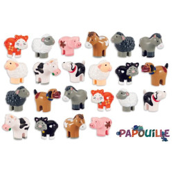 Set de 22 figurines les animaux de la ferme petit monde de wow