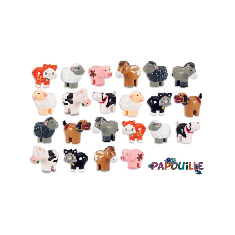 Set de 22 figurines les animaux de la ferme petit monde de wow