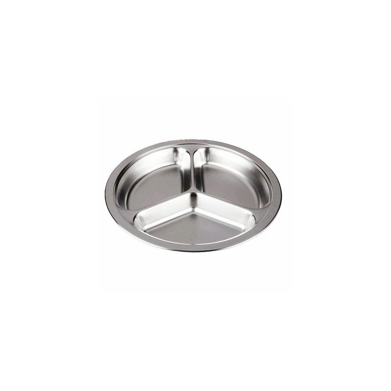 Assiette inox 3 compartiments 22 cm