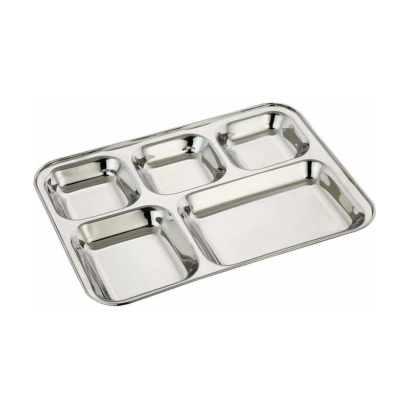 Plateau repas enfant 5 compartiments en inox