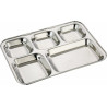 Plateau repas enfant 5 compartiments en inox