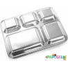 Plateau repas enfant 5 compartiments en inox