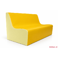 Banquette enfant 2 à 3 places en mousse pvc h.25cm bleu/vert