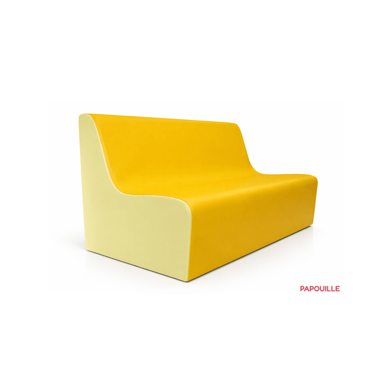 Banquette enfant 2 à 3 places en mousse pvc h.25cm bleu/vert