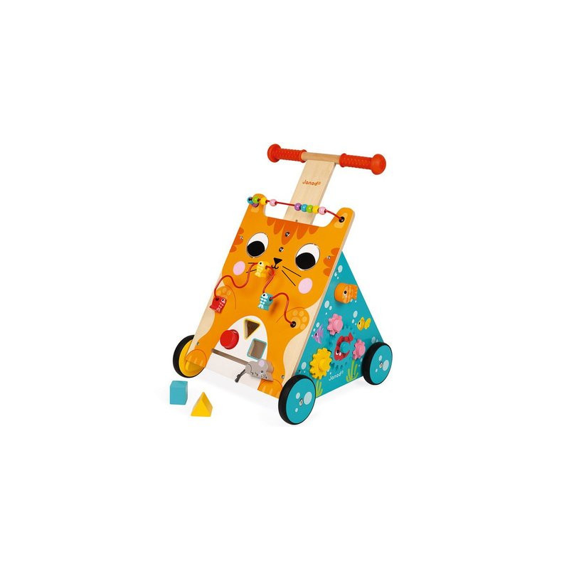 Chariot multi-activités chat en bois enfant (janod)