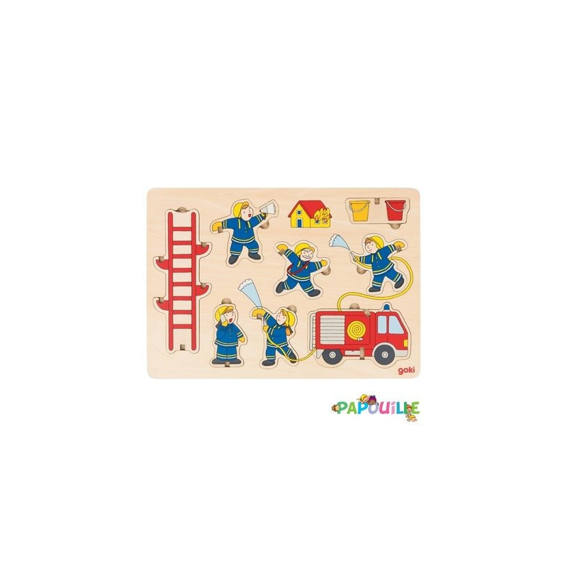 Puzzle en bois pompiers ( pour les enfants de 1 an et plus )