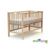 Lit bois pliant 60 x 120 réglable en hauteur vernis