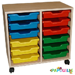 Meuble 2 colonnes avec 12 bacs