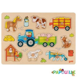 Puzzle tracteur avec remorques - 1 ans et plus