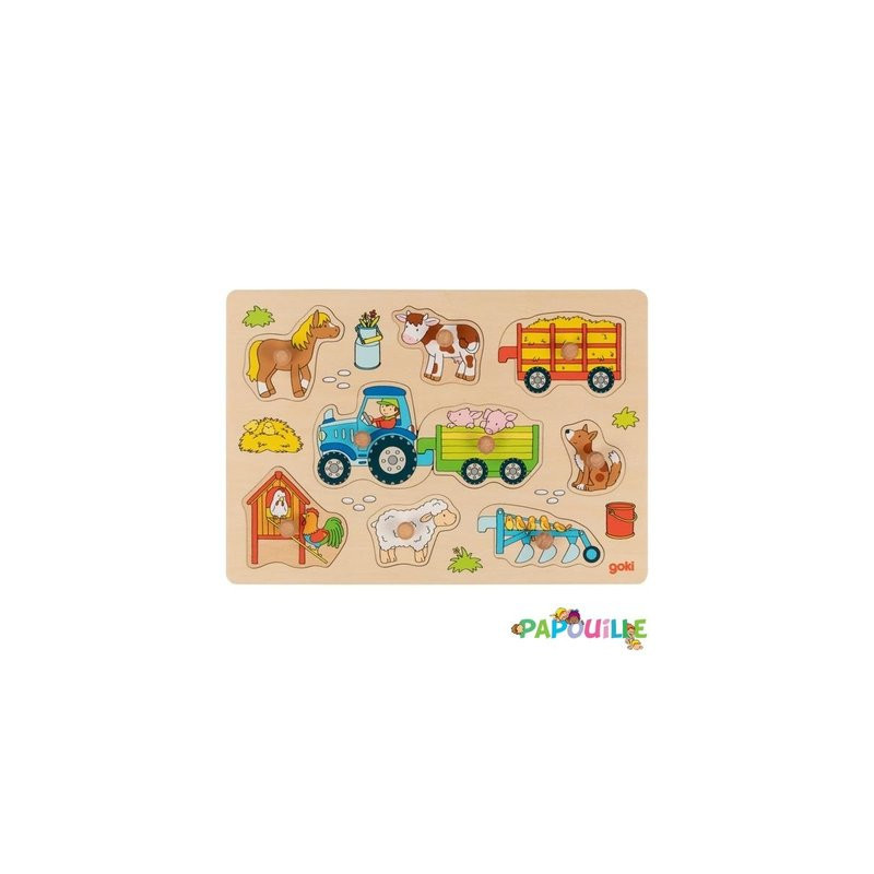 Puzzle tracteur avec remorques - 1 ans et plus