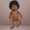 Poupon corps dur avec cheveux africain 40cm garçon mazal