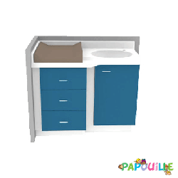Meuble à langer gain de place avec cuve - 1100 x 830 mm
