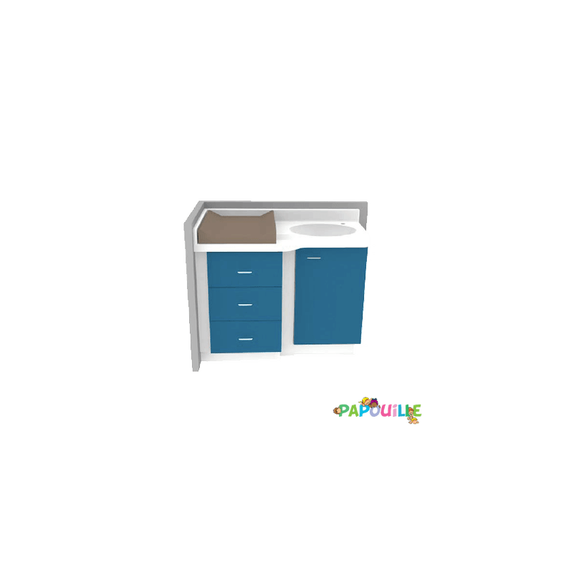 Meuble à langer gain de place avec cuve - 1100 x 830 mm