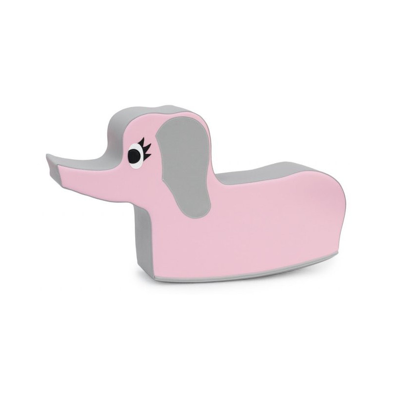 Éléphant rose à bascule en mousse