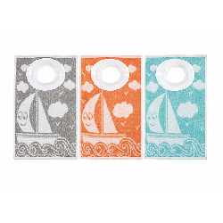 Bavoir bateau à encolure bord côte coton 35 x 50 cm