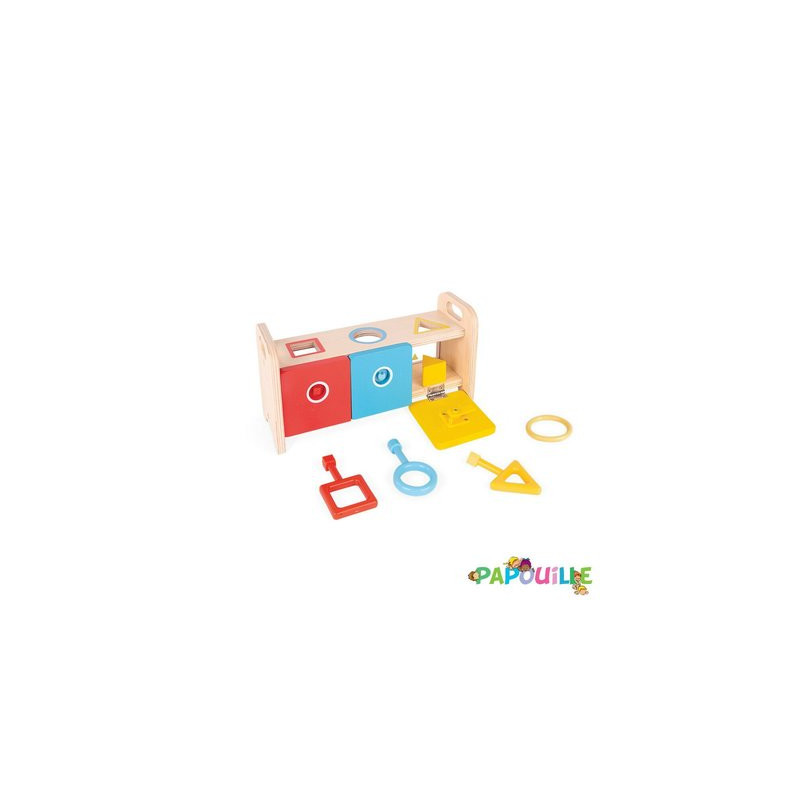 Boite à clefs, apprentissage formes et couleurs