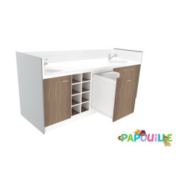 Meuble à langer deux cuve - modèle 2 - 2500 x 830mm sauzon